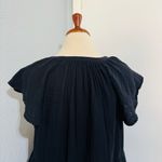 Old Navy Women Black Gathered Loungewear V-Neck Dress Size L 100% Cotton Photo 6