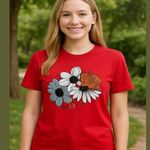 Mossy Oak Red “Floral” T-Shirt Size Medium Photo 1