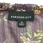 Fortune + Ivy PETITE SMALL Metallic Ruffle Tie Neck Sheer Arm Long Sleeve Blouse Photo 4