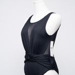 Carmen Marc Valvo .  High Neck Sheer One Piece Swimsuit. Photo 11