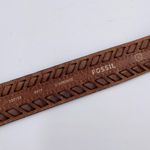 Fossil  Women's Colorblock Braided Belt Raspberry Red Brown Suede Leather Large Photo 6