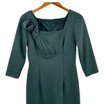 David Meister Pine Green Sheath Dress Size 6 Photo 3