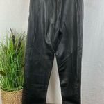 Firenze 100% Leather Black High Waist Straight Leg Trouser Pants 4 Photo 1