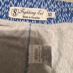 Fighting Eel Hawaiian Aloha Print Shorts Jersey Rayon Spandex Blue White XS Photo 2