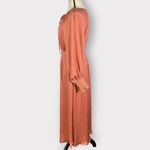Floret Studios Modern Prairie Style Midi Dress Women's Medium Peach Long Sleeves Orange Photo 1