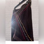 Raga Anthropologie Embroidered Floral Corduroy Maxi Skirt Brown Sz XS Boho Fall Photo 5