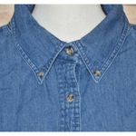 Harrah's Casino Blue Denim Button Up Shirt Top Size XL Cotton Embroidered Logo Photo 2