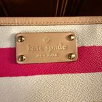 Kate Spade  Adrienne Bondi Road Pink and Cream Striped Clutch Photo 1