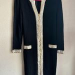 Vintage Toula Santana Gold and Silver Metallic Embellished Knit Dress 6 Black Photo 1