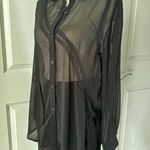 Rebecca Minkoff NWOT Sheer Chiffon Button Front Shirt Black Photo 10