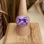 Amethyst Rose Gold Brass Ring Ion Plating sizes 7,8,9,10 Gold Photo 1