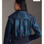 Maeve Blue Bomber Jacket with Structured Design Photo 4