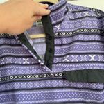 Jachs Cabin purple striped quarter snap fleece pullover white gray women’s XL Photo 4