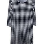 Michael Kors  Shift Medium Dress Check Houndstooth Print Jersey Knit Black White Photo 0