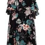 Magnolia Black Floral Mini Dress Orange Size M Photo 0