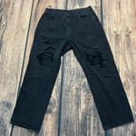 SheIn  Curve Women's Plus Size 0XL Black‎ Highwaisted Distressed Jeans Photo 0