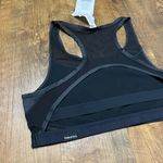 Fabletics NWT Tropez Sports Bra Sz XL Black Metallic Sheen Strappy Open Back Photo 10