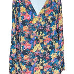 Yumi Kim Trinia Silk Floral Print Top Yellow Black Size Small Photo 0