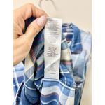 Current/Elliott  Plaid Long Sleeve Button-Down Boyfriend Shirt Blue Women's 3 / L Photo 3