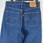 Levi's  Premium Ribcage Straight Jeans Womens Size 29 Dark Wash Denim Button Fly Photo 4