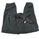 Banana Republic NWT, Paperbag Tie Waist Pants Linen Cotton Blend Orca, Sz 18R Photo 3