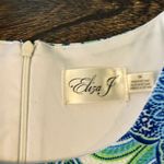 Eliza J  Floral Embroidered Sleeveless Shift Dress Blue White Green 14 EUC Photo 7