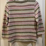 PER UNA BRAND MULTICOLORED 3 BUTTON CARDIGAN SWEATER PINK CREME OLIVE PTP 18/19” Size M Photo 5