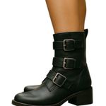 Lucky Brand  Katriny Buckle Straps Riding Boot in Black Leather size 6.5 NWOB Photo 0