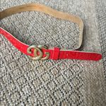 Pearl Accessories Vintage Red Patent Leather Gold Logo Belt 980 Photo 1