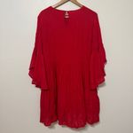 Umgee  Red Floral Embroidered Dress Size XL Women’s Boho Babydoll Photo 5