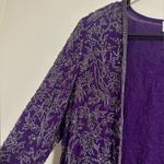 Oleg Cassini NWT  black tie SILK vintage purple beaded deadstock blazer jacket Photo 5