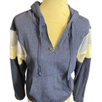 American Eagle  Women’s Half Zip Blue and White Hoodie Size Small Photo 0