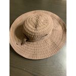 Scala  Large Brim Sun‎ Hat Neutral Brown Packable Textured Logo Tie Photo 2