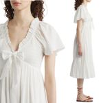 Cleobella  Ashlyn Organic Cotton Dobby Midi Dress Women's Small White Flowy NWOT Photo 3