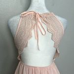Ecowish  Crochet/Ruffle Mini Dress Pink Size Small NWT Photo 4