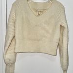 Happily Grey V neck sweater size Teen L cream color White Size L Photo 8