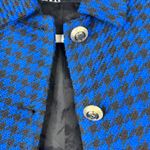 ZARA NWOT Black Blue Houndstooth Textured Lapel Collar Button Blazer Jacket XS Photo 5