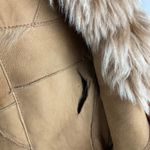 Genuine Shearling Sheepskin Patchwork Penny Lane Coat Sz 38 Brown Size M Photo 7