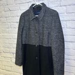 Lands' End  Size 14 Tall Wool Blend Vintage Heavy Button Coat Jacket Color Block Photo 2