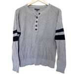 American Eagle  Gray Ribbed Henley Sweater Sz S Photo 0