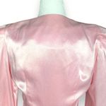 Vintage All That Jazz Pink Satin Peplum Blouse V Neck 80s Glam Blazer Hourglass Size XS Photo 4