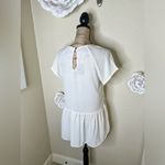 Rewind NTM: Cream Lace Front Sheer Tunic Blouse Size Extra Large Photo 12