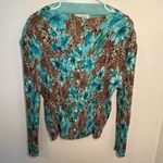 Vintage Great Cavalier by St. Paul Reversible Blouse Teal Floral Animal Print Blue Size M Photo 1