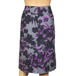 Lord & Taylor gray black purple abstract floral cotton Photo 6