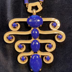 Stella & Dot  Blue Enamel and gold tone‎ Pendant necklace. Statement piece! Photo 0