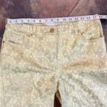 Chico's Chico’s Shimmer Green Gold Floral Jeans 0.5, 6 Photo 1