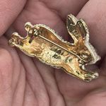 VTG Easter Rhinestone Pave Adorable Peter‎ Cottontail Bunny Brooch White Photo 3