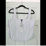 EXPRESS White Corset Tank Top Photo 6