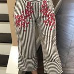 ZARA Striped Cherry Blossom Culottes Wide Leg Pants XS Photo 2