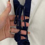 Athleta White Navy Blue Embroidered Desert Diamond Kimssa Tunic Dress Photo 6